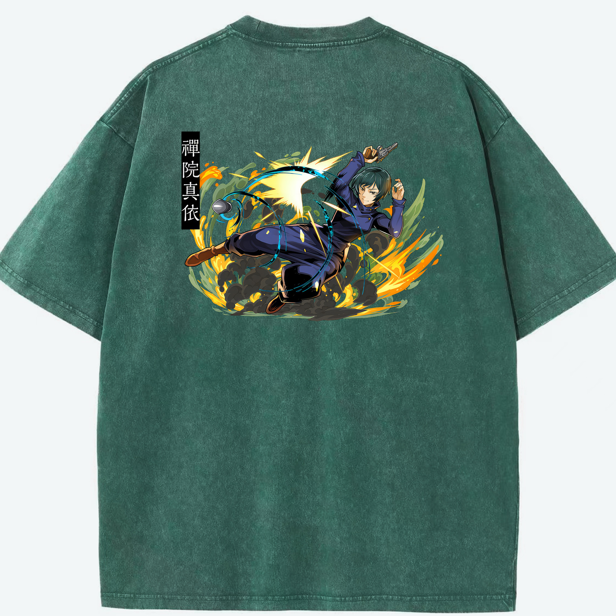 （画像用） 呪術廻戦 Jujutsu Kaisen 綿100% ヴィンテージ風 半袖Tシャツ（背面プリント）